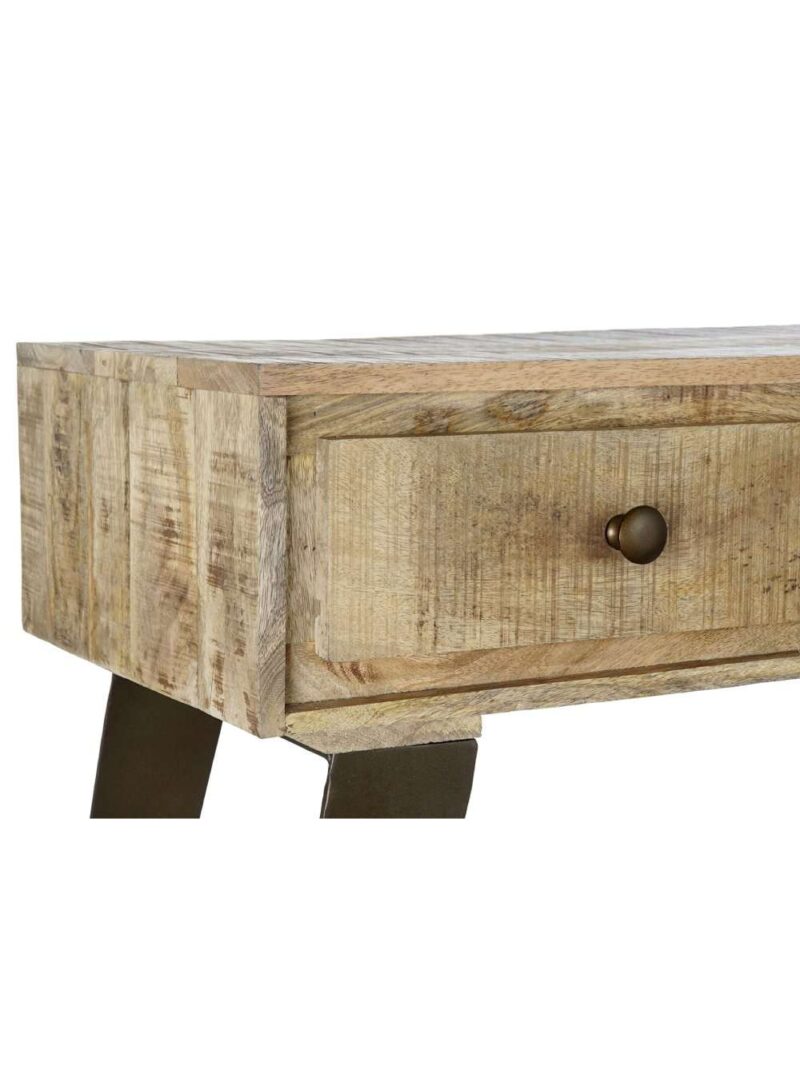 Consolle In Legno Di Mango Su Struttura In Acciaio Nero Con 3 Cassetti