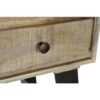 Consolle In Legno Di Mango Su Struttura In Acciaio Nero Con 3 Cassetti