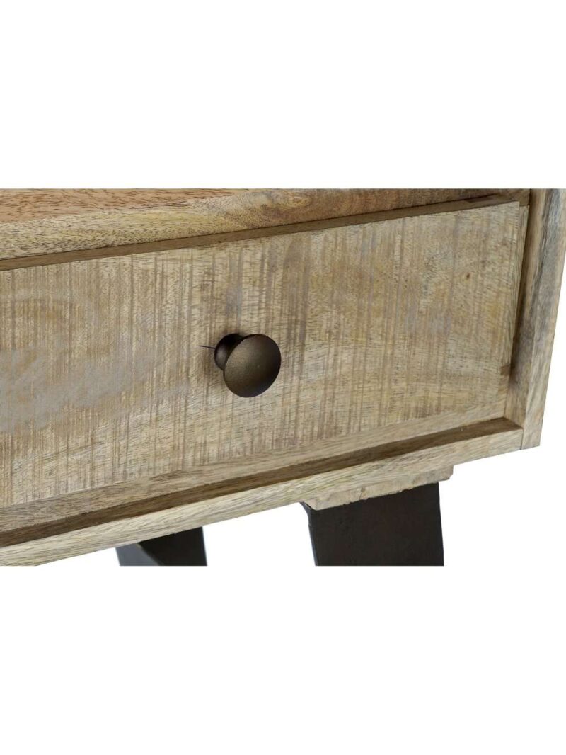Consolle In Legno Di Mango Su Struttura In Acciaio Nero Con 3 Cassetti