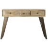 Consolle In Legno Di Mango Su Struttura In Acciaio Nero Con 3 Cassetti