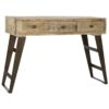 Consolle In Legno Di Mango Su Struttura In Acciaio Nero Con 3 Cassetti