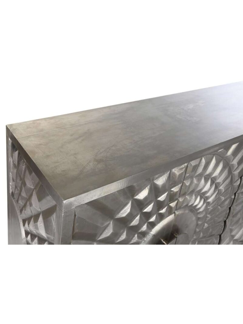 Buffet In Legno Di Mango Intagliato Con Finitura Metallizzata Champagne
