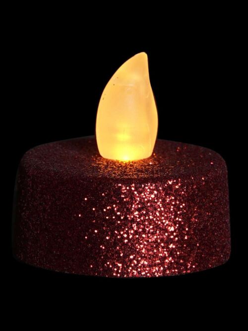 Set 4 Candele LED in Glitter 4x4x4 cm