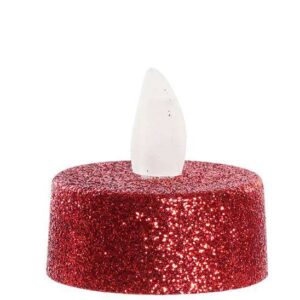 Set 4 Candele LED in Glitter 4x4x4 cm