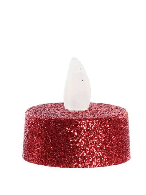 Set 4 Candele LED in Glitter 4x4x4 cm