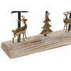 Portacandele In Metallo E Legno Con Figure Natalizie