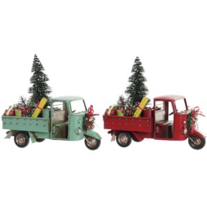 Ape Natalizia in Metallo con Albero e Doni