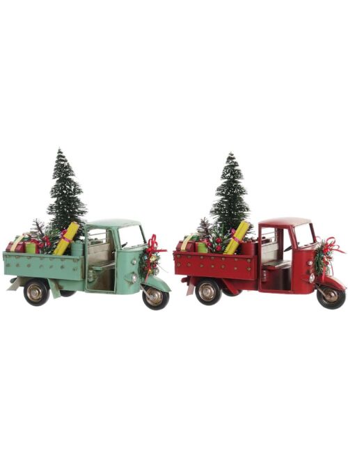 Ape Natalizia in Metallo con Albero e Doni
