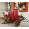 Candela Cera In Vaso Di Cristallo Con Decorazioni