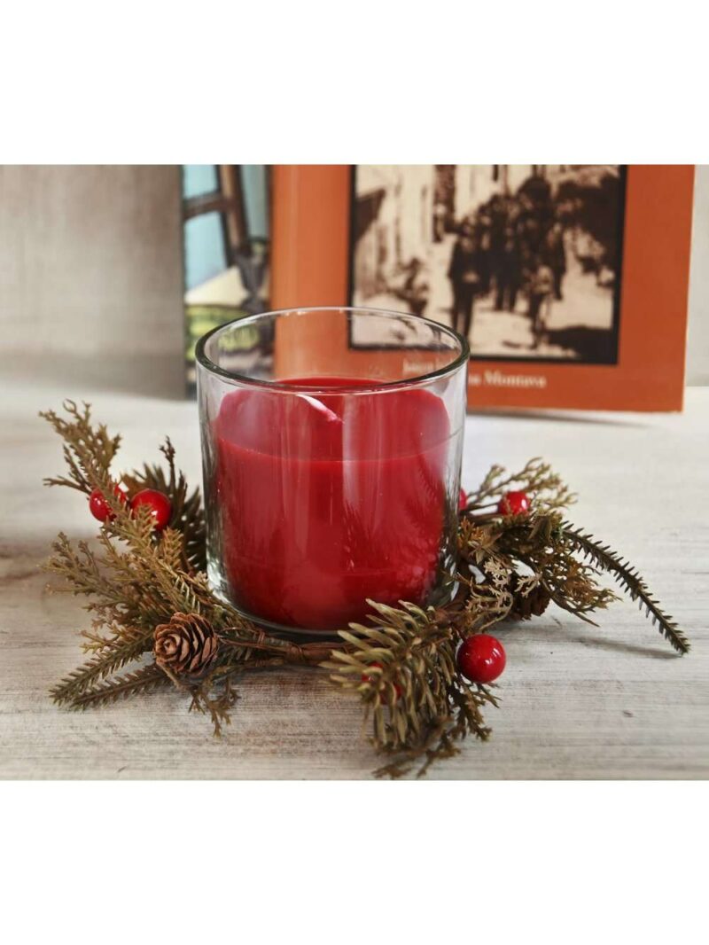 Candela Cera In Vaso Di Cristallo Con Decorazioni