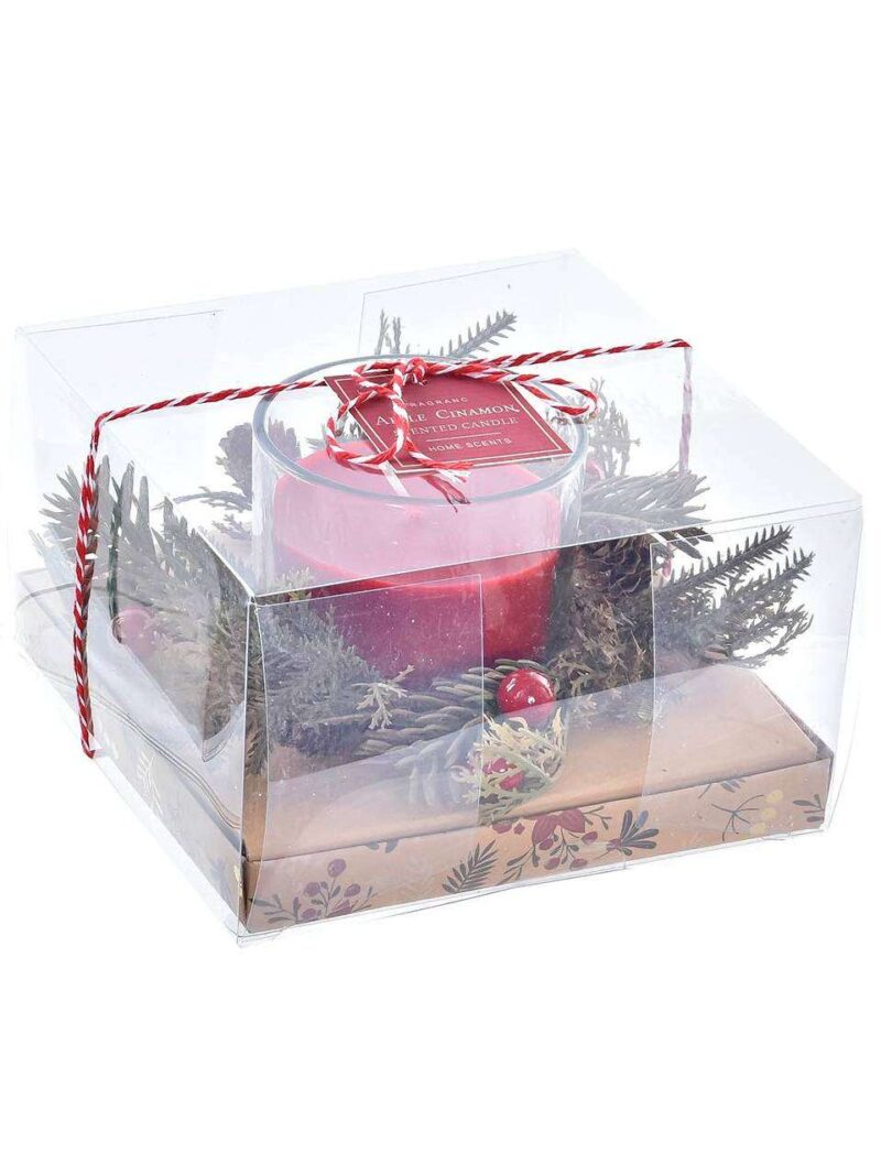 Candela Cera In Vaso Di Cristallo Con Decorazioni