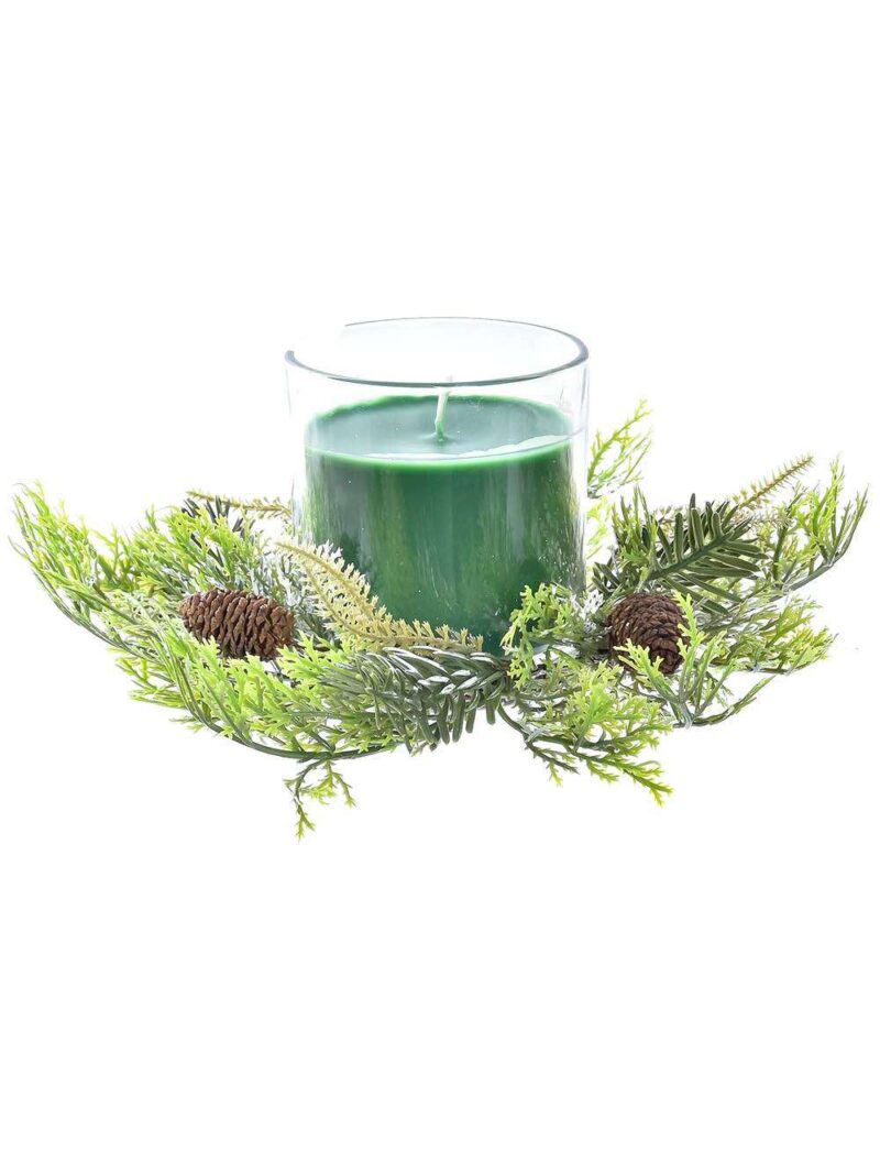 Candela Cera In Vaso Di Cristallo Con Decorazioni