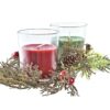 Set Di 2 Candele Cera In Vetro Con Decorazioni