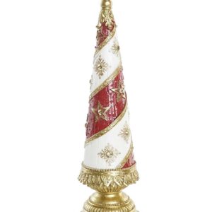 Albero Bianco Rosso Oro a Cono in Resina