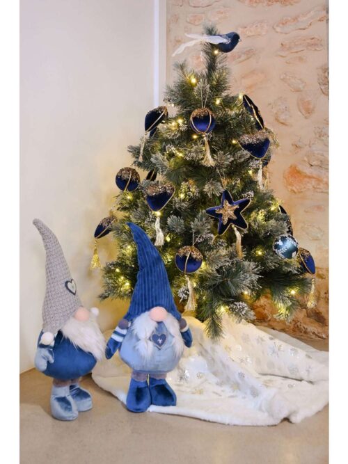 Figura Gnomo Azzurro con Barba Bianca
