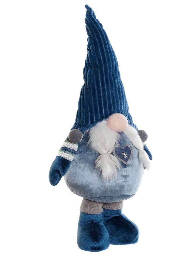 Figura Gnomo Azzurro Con Barba Bianca