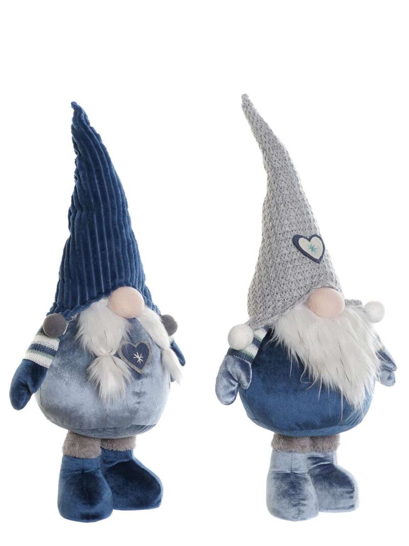 Figura Gnomo Azzurro Con Barba Bianca