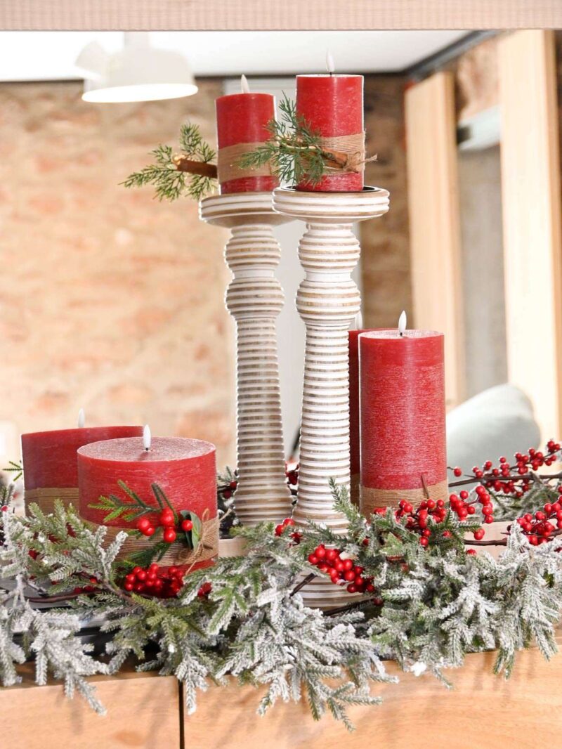 Candele A Led In Cera Rosso Con Movimento Di Fiamma