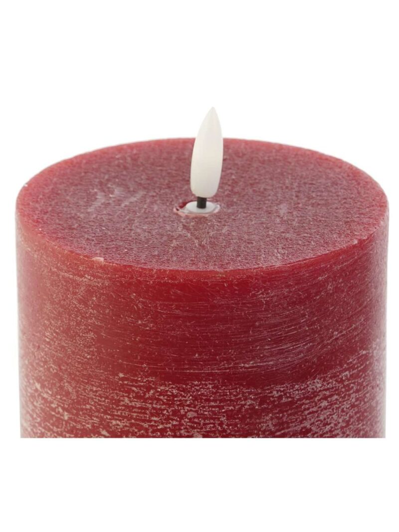 Candele A Led In Cera Rosso Con Movimento Di Fiamma H30
