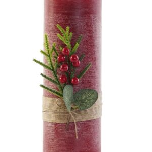 Candele a LED in Cera Rosso con Movimento di Fiamma h30