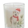 Candela In Cera In Bicchiere Di Vetro Decorato Con Cani