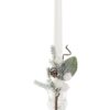 Set 4 Pz Candela In Cera Bianco Perlato E Cristallo