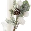 Set 4 Pz Candela In Cera Bianco Perlato E Cristallo