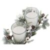 Set Di 2 Candele In Cera In Cristallo Pigne E Rametti Di Pino