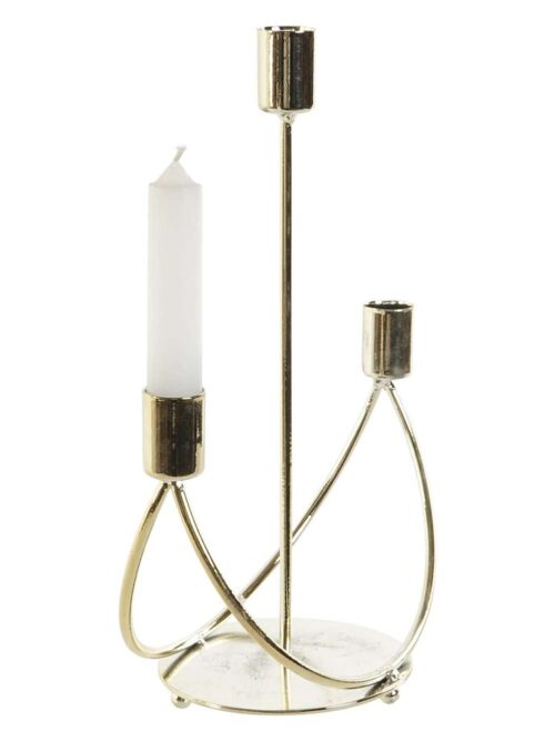 Candelabro in Metallo Dorato 3 Candele