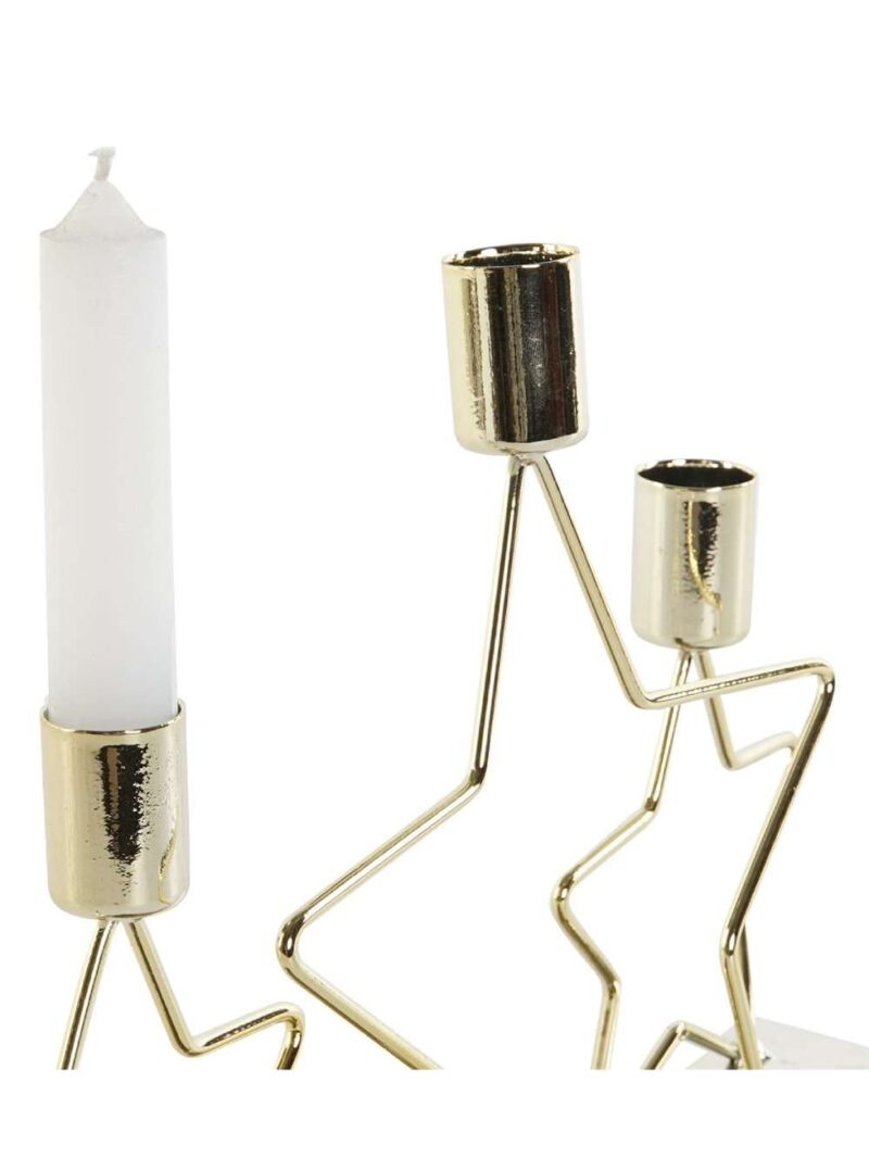 Candelabro In Metallo Stella Brillante 3 Candele