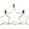 Candelabro In Metallo Stella Brillante 3 Candele