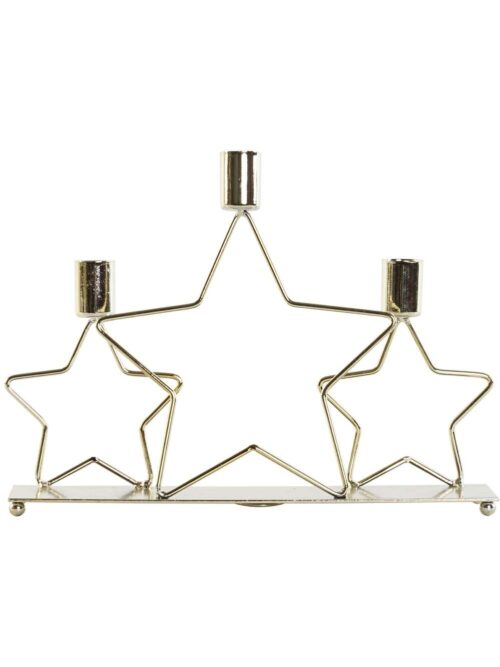 Candelabro in Metallo Stella Brillante 3 Candele