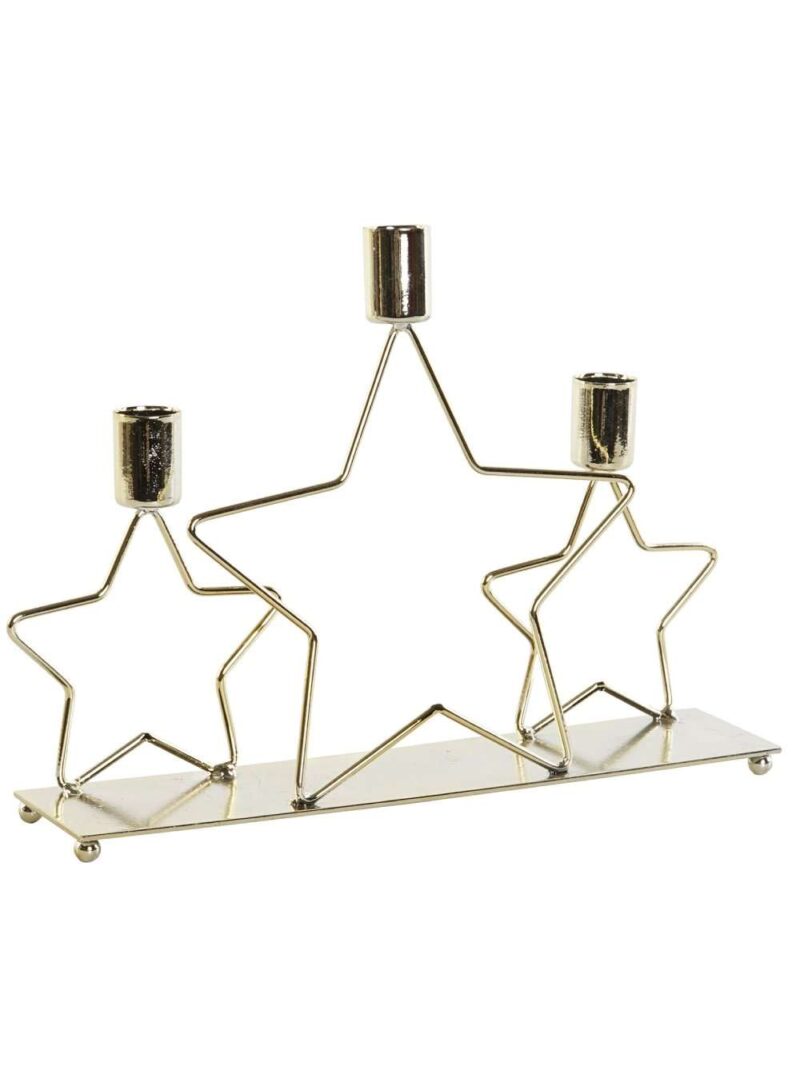 Candelabro In Metallo Stella Brillante 3 Candele