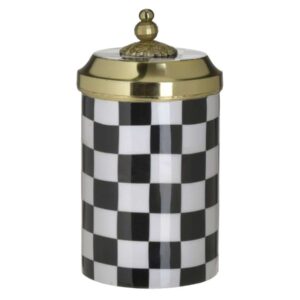 Contenitore in Ceramica Smaltata con Coperchio Dorato