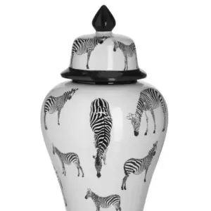 Vaso Decorativo con Coperchio Zebrato
