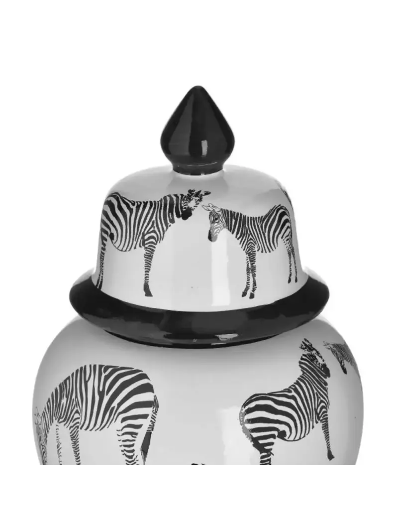 Vaso Decorativo Con Coperchio Zebrato