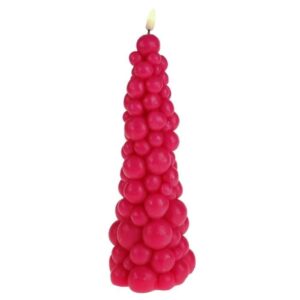 Candela LED Bubble Tree con Fiamma 3D Magenta