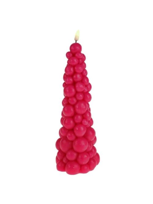 Candela LED Bubble Tree con Fiamma 3D Magenta