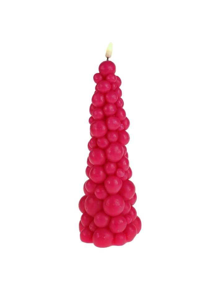 Candela Led Bubble Tree Con Fiamma 3D Magenta