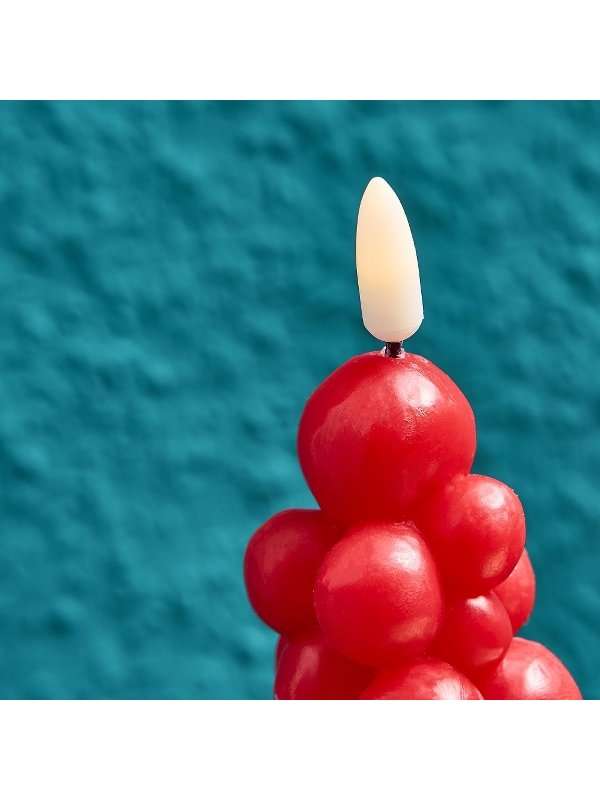 Candela Led Bubble Tree Con Fiamma 3D Rossa