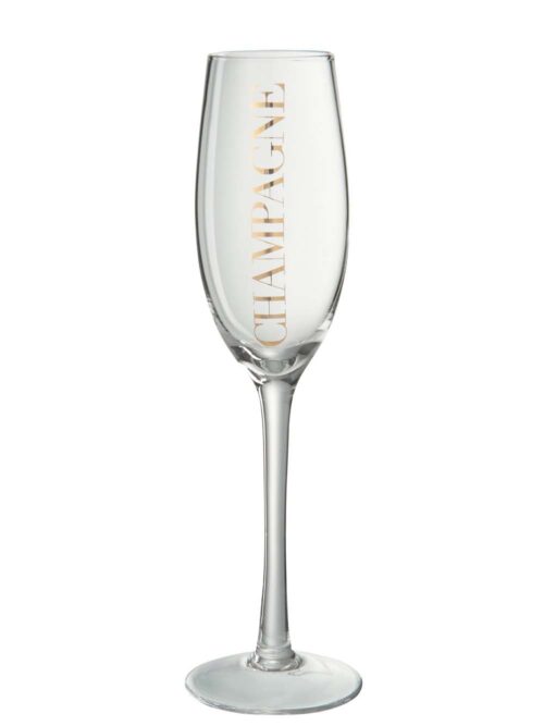 Bicchiere Flute Champagne Trasparente/Oro