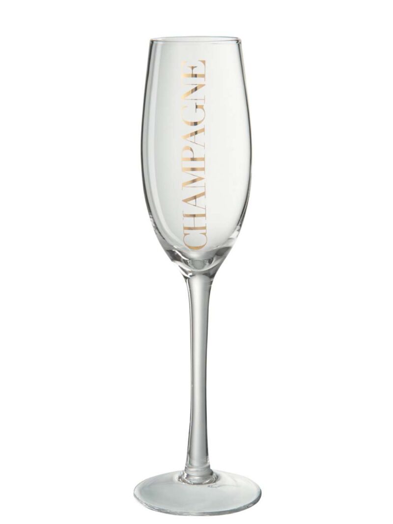 Bicchiere Flute Champagne Trasparente/Oro