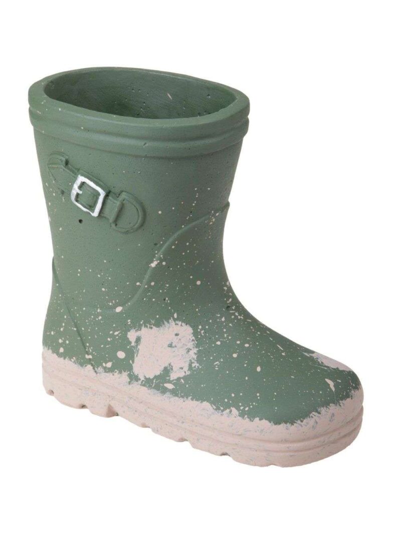 Vaso Fiori A Forma Di Stivale Verde In Resina