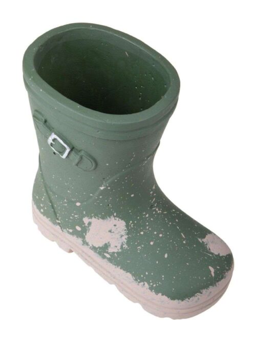 Vaso Fiori a Forma di Stivale Verde in Resina