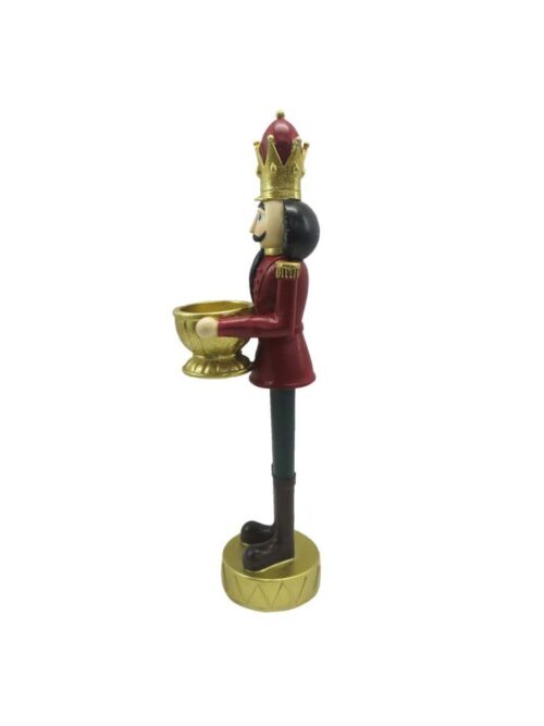 Portacandela Schiaccianoci Rosso/Oro 30 cm