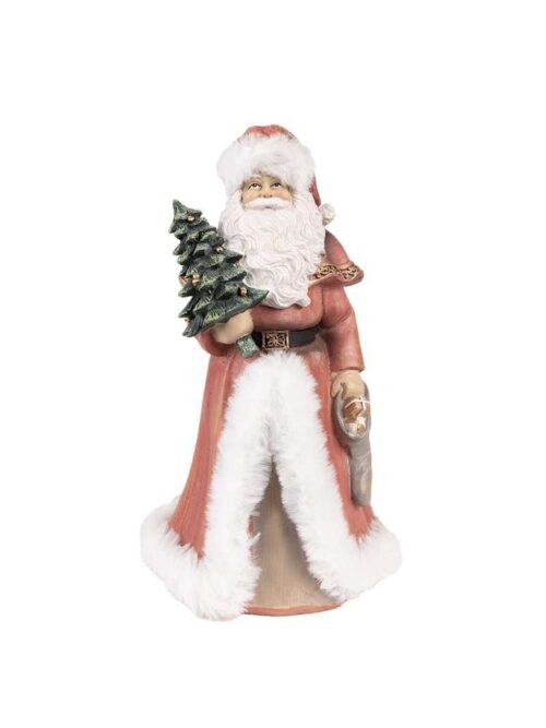 Statuetta di Babbo Natale in Poliresina 23 cm Rosso
