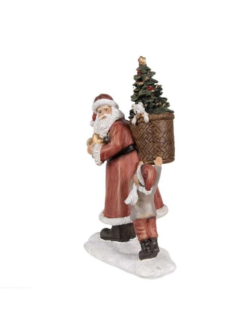 Statuetta di Babbo Natale in Poliresina 23 cm Rosso