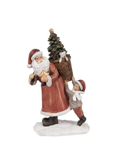 Statuetta di Babbo Natale in Poliresina 23 cm Rosso