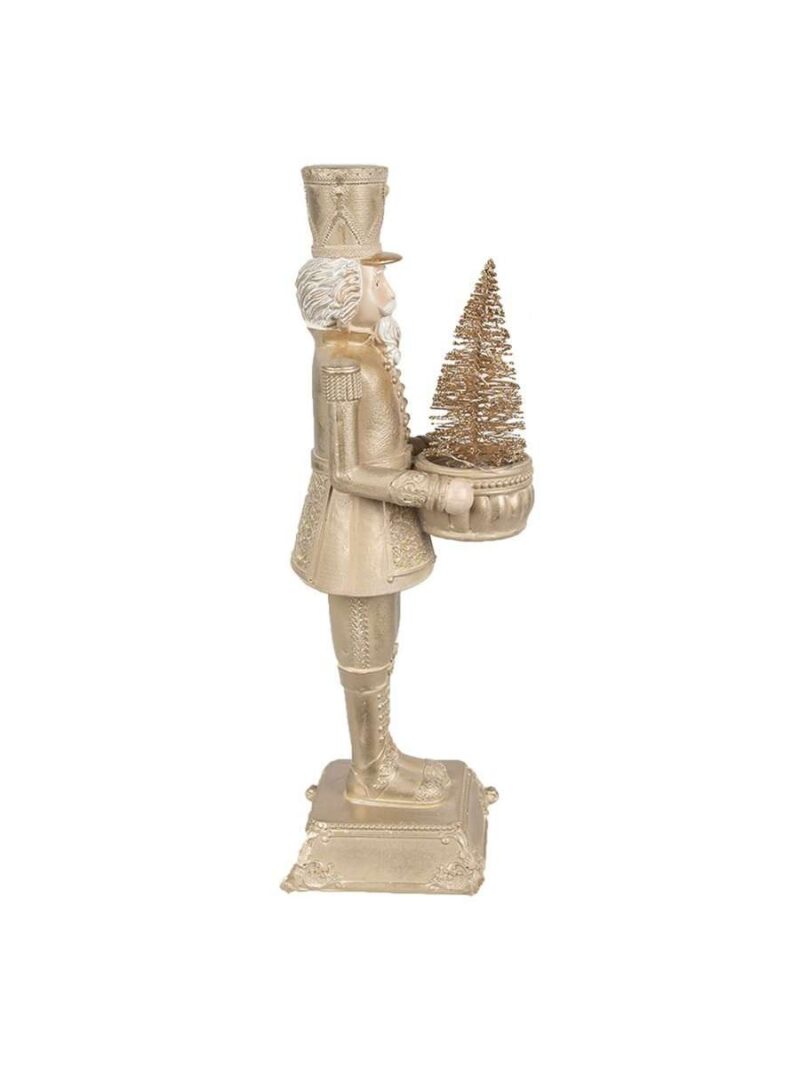 Decorazione Natalizia Schiaccianoci Con Led 32 Cm Oro