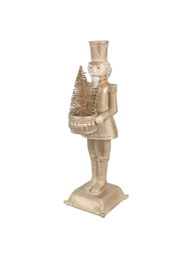 Decorazione Natalizia Schiaccianoci Con Led 32 Cm Oro